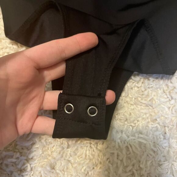 forever 21 black rhinestone open back bodysuit size medium - Picture 3 of 4